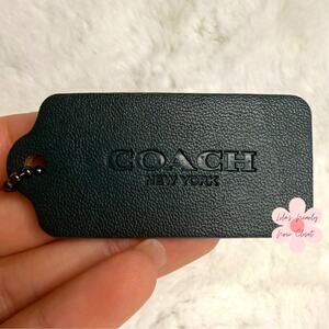 2" COACH Black Fob Bag Charm Hang tag Hangtag